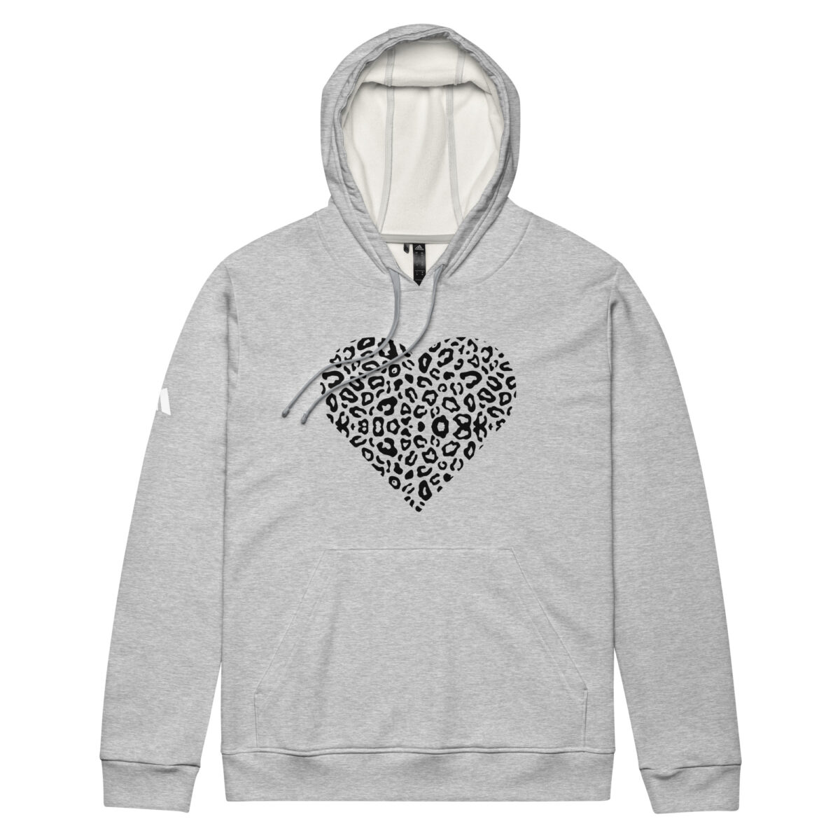 Leopard Print Heart Adidas Fleece Hoodie