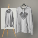 Leopard Print Heart Adidas Fleece Hoodie