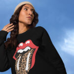 Unisex Leopard-Mouth Eco-Friendly Raglan Sweatshirt