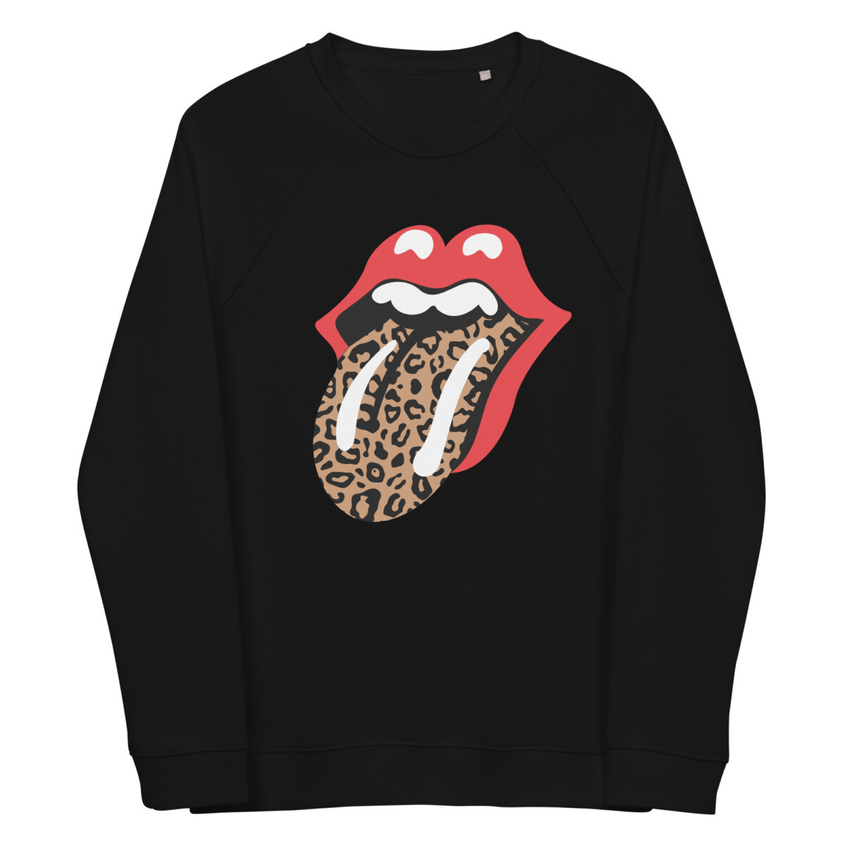 Unisex Leopard-Mouth Eco-Friendly Raglan Sweatshirt