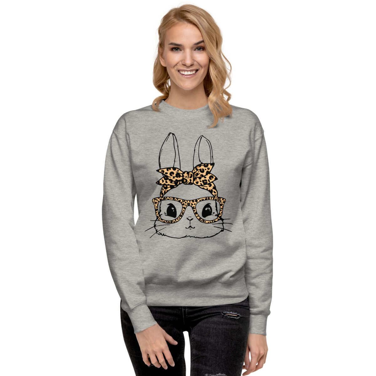 Bunny With Leopard Glasses & Bandana Sweatshirt