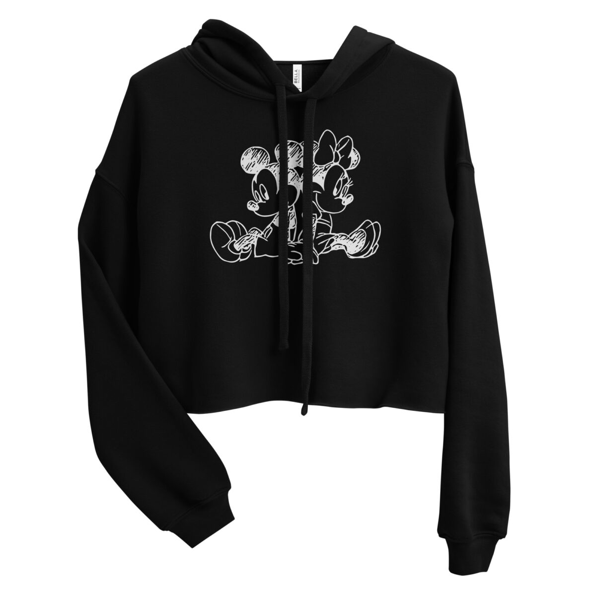 Women’s Mickey & Minnie Mouse Disney Crop Black Hoodie