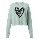 Leopard Print Heart Crop Sweatshirt