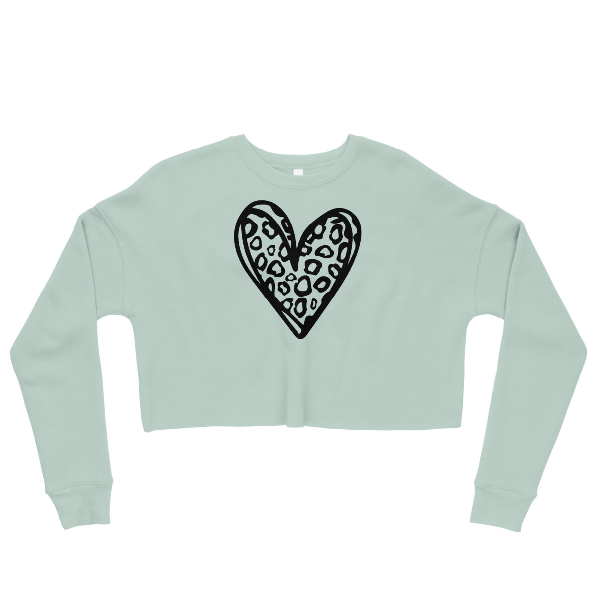 Leopard Print Heart Crop Sweatshirt