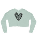 Leopard Print Heart Crop Sweatshirt