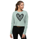 Leopard Print Heart Crop Sweatshirt