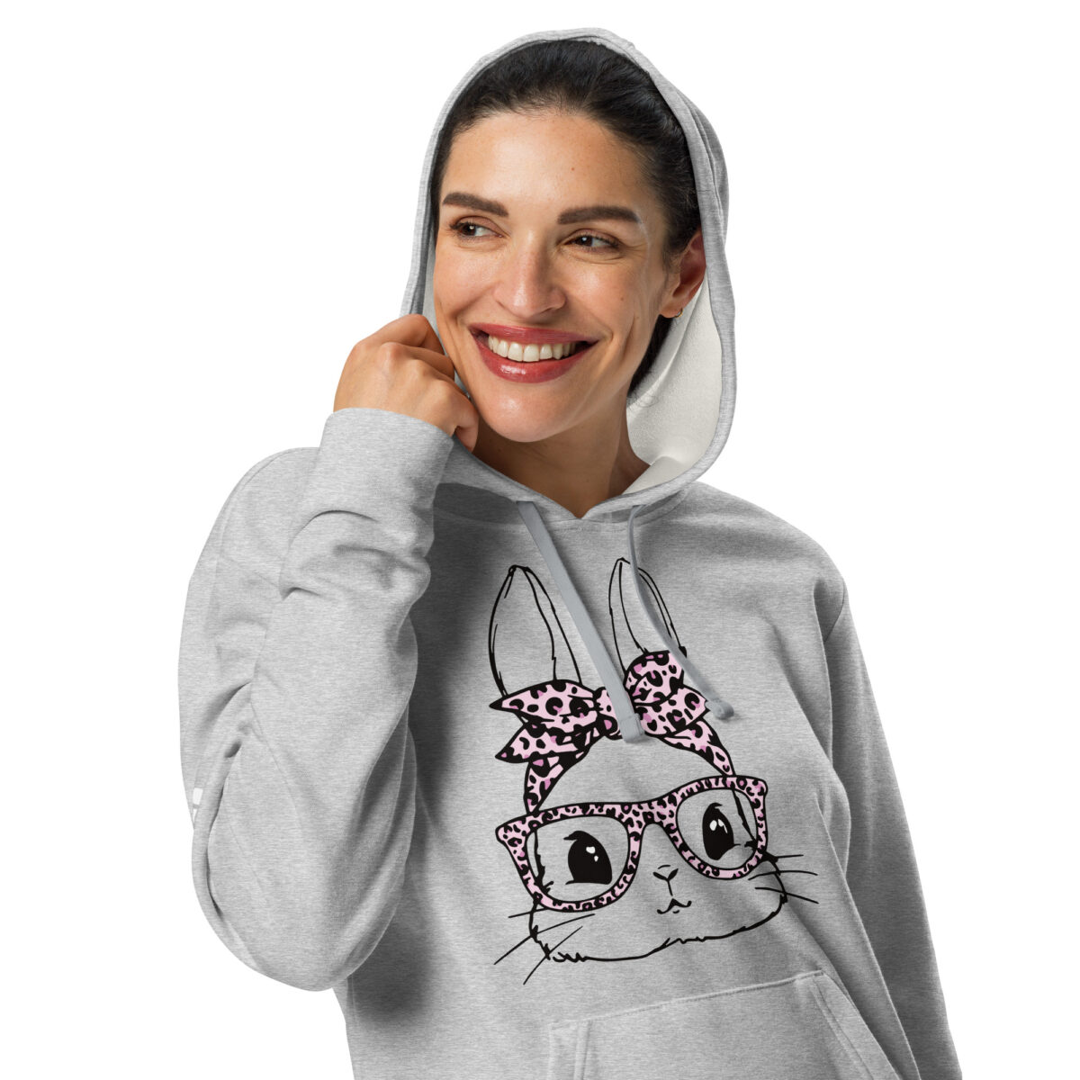 Bunny With Leopard Glasses & Bandana Adidas Fleece Hoodie