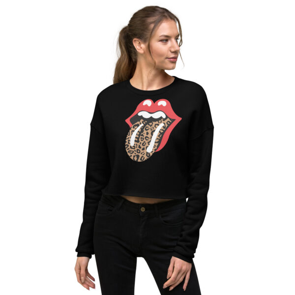 Women's Leopard-Mouth Crop Sweatshirt