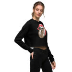 Women's Leopard-Mouth Crop Sweatshirt