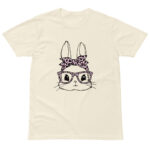 Bunny With Purple Leopard Glasses & Bandana Tee